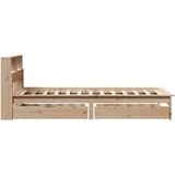 vidaXL Knjižna postelja brez vzmetnice bela 75x190 cm trdna borovina | Shoptok.si