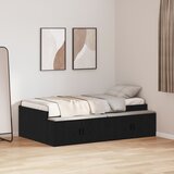 vidaXL Posteljni okvir iz črnega hrasta 90x200 cm u