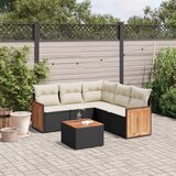 vidaXL 6-dijelni set vrtnih sofa s jastucima crni od poliratana | shoptok.hr