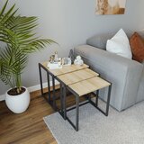 Woody Fashion oldenburg L2047 oakblack nesting table (3 pieces)