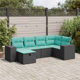 vidaXL 6-dijelni set vrtnih sofa s jastucima crni od poliratana | shoptok.hr