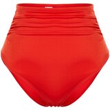 Trendyol Red Smooth High Waist Bikini Bottom Cene