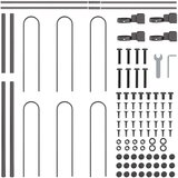  Vrtna Ograda 4 pcs Siva 6,8 x 0,8 m Čelik s prahom | Eponuda.com