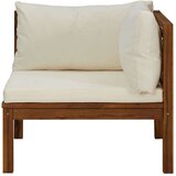 vidaXL Modularna kutna sofa s krem bijelim jastucima bagremovo drvo | shoptok.hr