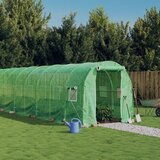  Rastlinjak z jeklenim ogrodjem zelen 36 m² 18x2x2 m Cene