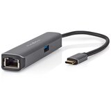 Nedis Razdelilnik USB-C 4-v-1 z RJ45 žensko / USB-A / USB-C žensko / HDMI 4K 5Gb/s 0,2 m, Črna, (5000063512) | Shoptok.si