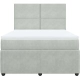  Krevet s oprugama i madracem svjetlosivi 140x190 cm baršunasti | shoptok.hr