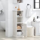 vidaXL Kupaonski ormar Bijela 37 x 34 x 110 cm Masivna borovina | shoptok.hr