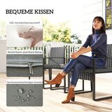 Bistro set od ratana vrtni namještaj od 3 dijela s 2 vrtne stolice stolić za kavu jastuci koji se mogu ukloniti tamno siva | shoptok.hr