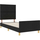 vidaXL okvir postelje Komplet 2 Črn Trden les, tkanina 90 x 200 cm, (22082456) | Shoptok.si