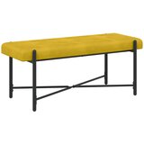  Klupa s gumbima i jastučićima Žuta 110 x 40 x 46 cm Baršun | shoptok.hr