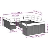 vidaXL 14-dijelni set vrtnih sofa od poliratana s jastucima sivi | shoptok.hr
