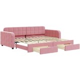 vidaXL izvlečna dnevna postelja s predali roza 90x200 cm žamet, (20929887) | Shoptok.si