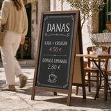  Drvena A-ploča za pisanje kredom za ugostiteljstvo XL 142x65 cm | shoptok.hr