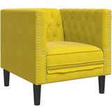 vidaXL Fotelj chesterfield rumeno žamet | Shoptok.si