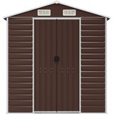  Vrtna kućica smeđa 191x555x198 cm pocinčani čelik | shoptok.hr