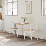  Stolac za blagovanje 2 pcs Bijela i smeđa Čvrsto drvo | shoptok.hr