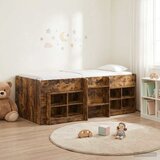  Loft krevet s ormarom 3 kom. Dimljeni hrast Konstruirano drvo Smeđa 90 x 200 cm Cijene