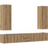  5-dijelni zidni TV ormarić Artisan hrast izrađen od drva | shoptok.hr