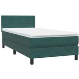 Box Spring krevet s madracem tamno zeleni 90x210 cm baršun | shoptok.hr