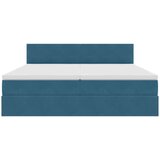  Postelja s shranjevanjem z vzmetnico Temno modra 100 x 200 cm, (5000099544) | Shoptok.si
