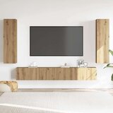  Komplet 4 kosov stenske TV omarice Artisan Oak Engineered Wood, (21703644) | Shoptok.si