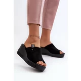 Kesi Women's Black Vleni Wedge Slippers