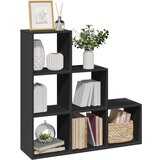 Furnova Pregrada s knjižno omaro 3-nadstropna črna 99x29x99 cm inž. les, (21950689) Cene