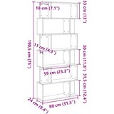  Biblioteka crni hrast 80x24x190,5 cm Konstruirano drvo | shoptok.hr