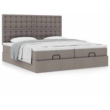 vidaXL Otomanski posteljni okvir z vzmetnicami taupe 200x200 cm blago Cene