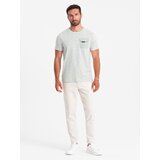 Ombre Men's cotton t-shirt with letter print and pocket - yellow-green | Eponuda.ba