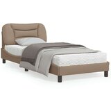  Posteljni okvir z vzglavjem kapučino 90x200 cm umetno usnje, (21081873) Cene