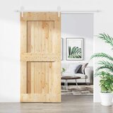  Klizna vrata 95 x 210 cm Čvrsta borovina (neobrađena) | shoptok.hr
