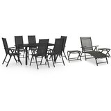 The Living Store 10-dijelni vrtni blagovaonski set crni i antracit | shoptok.hr
