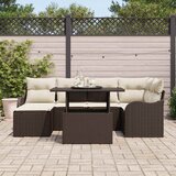  Sjedeća garnitura za vrt 7 kom. Smeđa Poli ratan 232,5 x 122,5 x 85 cm | Shoptok.si