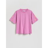 Reserved Ležerni t-shirt s printom - boja lavande | shoptok.hr