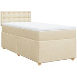  Krevet s oprugama i madracem krem 100 x 200 cm od tkanine | shoptok.hr