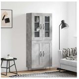 vidaXL Visoka komoda siva betona 69 5x34x180 cm od konstruiranog drva | shoptok.hr