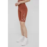 Karl Kani Kratke hlače za žene, boja: smeđa, s aplikacijom, srednje visoki struk
