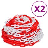 vidaXL Opozorilne verige 2 kosa rdeče in bele plastika 30 m Cene