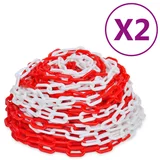 vidaXL Opozorilne verige 2 kosa rdeče in bele plastika 30 m