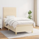  The Living Store Box spring postelja z vzmetnico krem 100x200 cm blago - Box Spring Postelja, (21440348) Cene