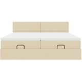  Otomanski okvir kreveta s madracima krem 200x200cm od tkanine | shoptok.hr