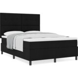 Box Spring Krevet s Madracem Crni 160x200 cm Tkanina | shoptok.hr