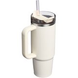Stanley Quencher H2.O Fluted Tumbler lonček iz nerjavečega jekla s slamico velik cream gloss 1 kos | Shoptok.si