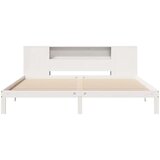  Krevet s regalom z knjige bez madraca bijeli 200x200cm borovina | shoptok.hr