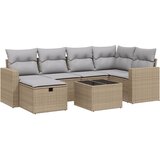 Maison Chic Seti vrtnega pohištva - Vrtna garnitura - Vrtni pohištvo set 7-delna z blazinami bež poli ratan, (21802986) | Shoptok.si