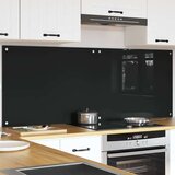 vidaXL Zaščita za kuhinjo Črna 80 x 60 x 0.8 cm kaljeno steklo | Shoptok.si