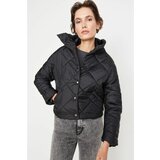 Trendyol Black Stand Up Collar Quilted Coat Cene