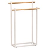 Tendance SAMOSTOJEĆI PRAVOKUTNI DRŽAČ RUČNIKA SA 2 PREČKE, BIJELI/BAMBOO Cijene